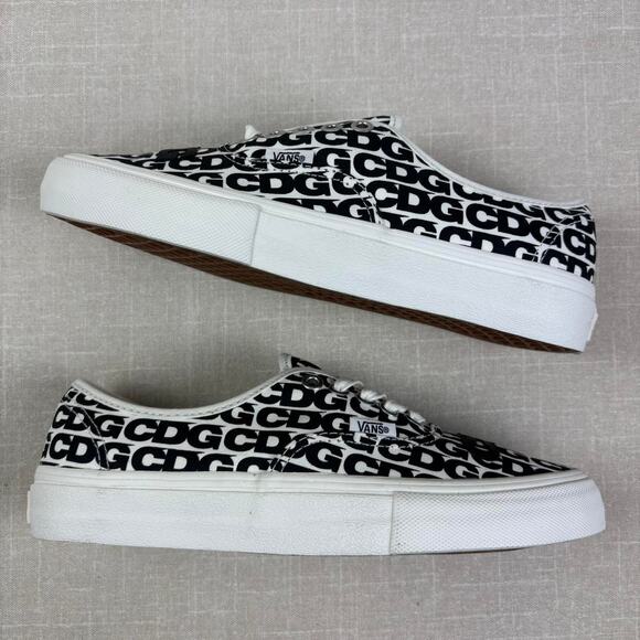 🐼 2018 Vans Authentic x CDG “White Heel Tab” 8W - Picture 2 of 6